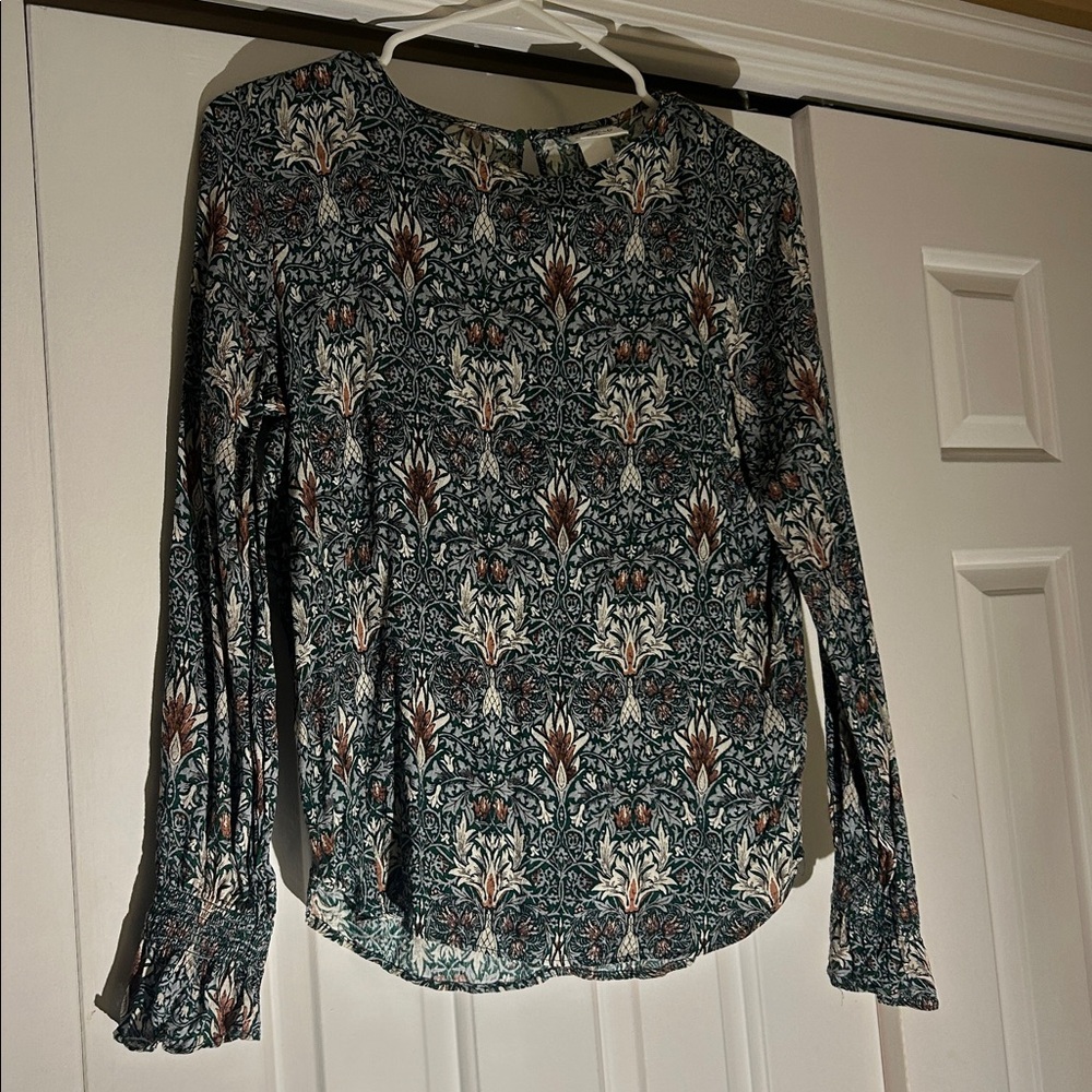 Floral Long Sleeve Blouse, Morris & Co Collab with H&M